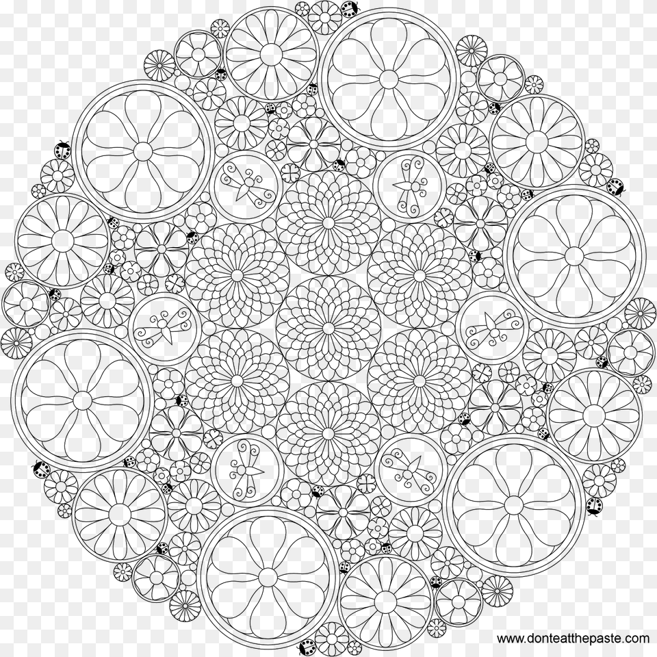 Hexagon Flourish Clip Art, Gray Png Image