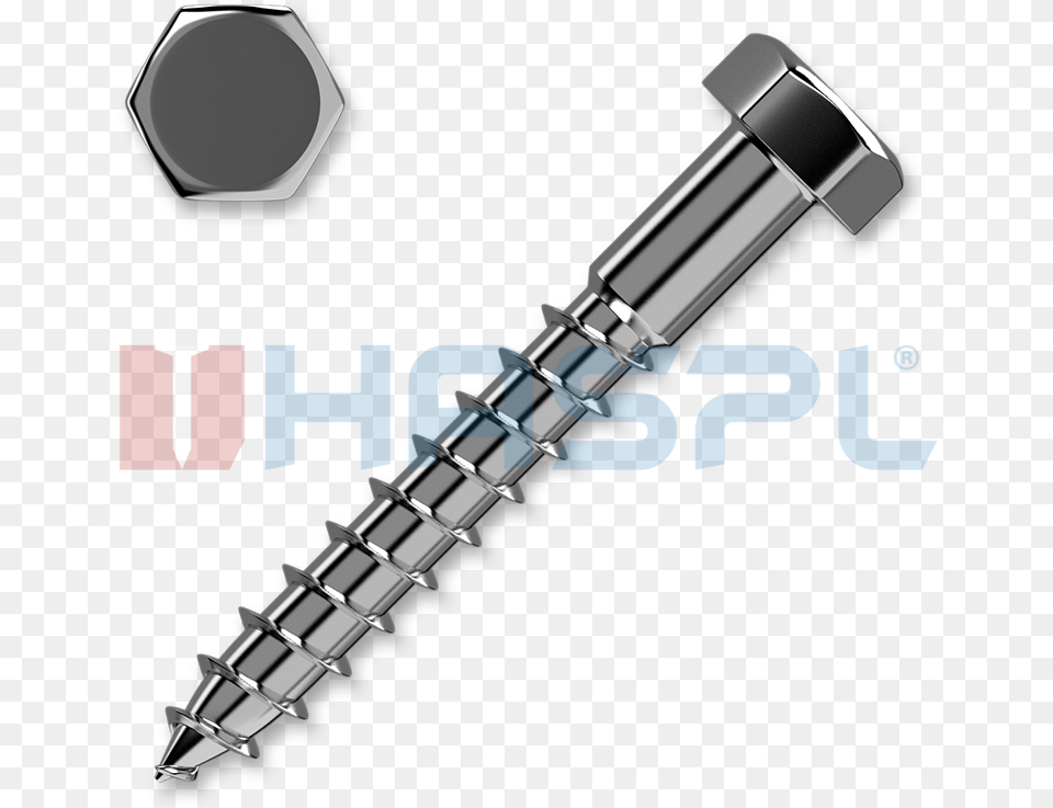 Hexagon Head Wood Screw 8x60din 571 White Zinc Plated Screw, Machine, Mace Club, Weapon Free Png Download