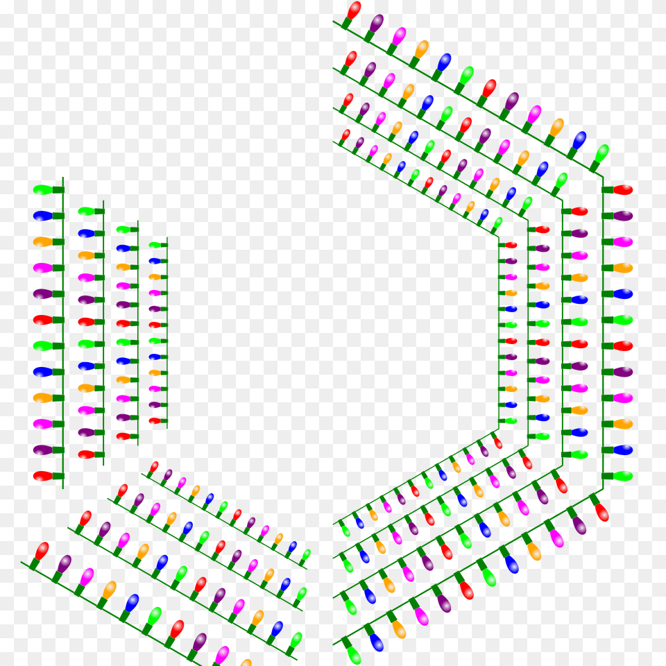 Hexagon Of Christmas Lights Clipart, Pattern Free Transparent Png