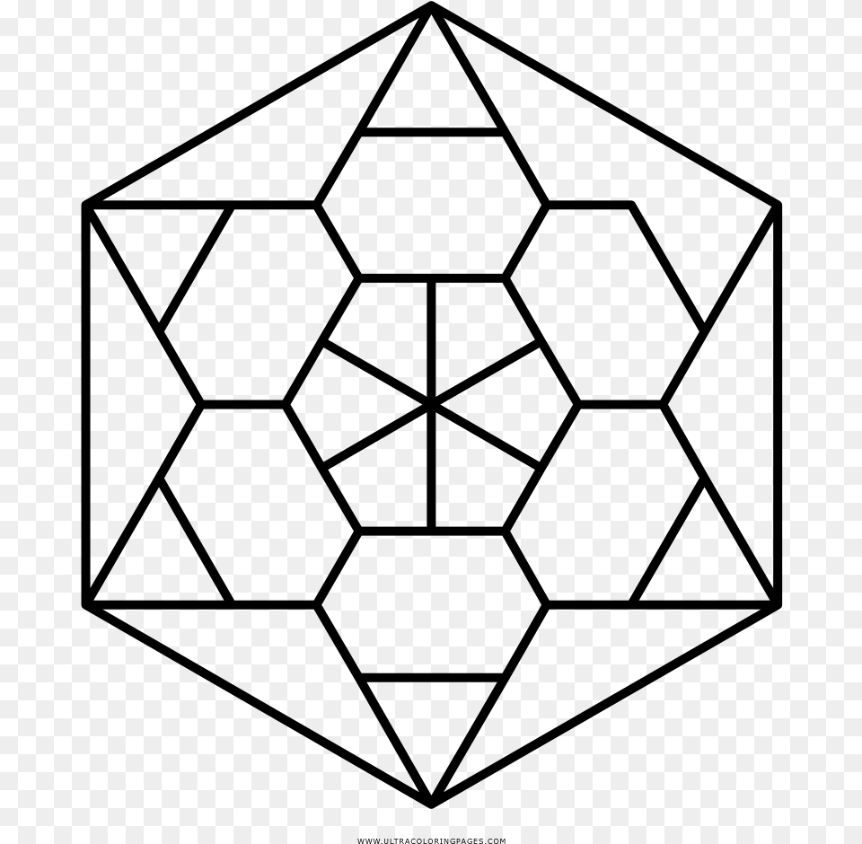 Hexagon Pattern Coloring Page, Gray Free Png