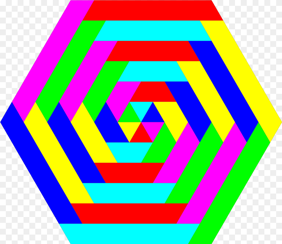 Hexagon Rainbow, Spiral, Art, Graphics Free Transparent Png