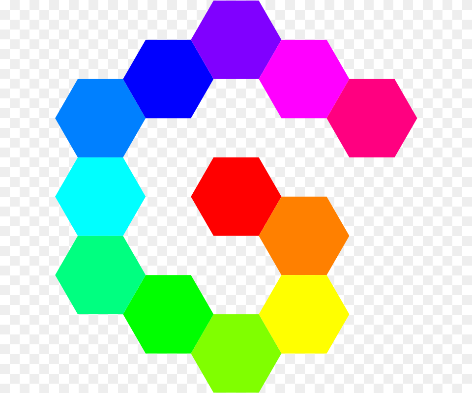 Hexagon Spiral Rainbow Svg Vector File Vector Clip Hexagons Rainbow Colored, Pattern, Ball, Football, Soccer Png