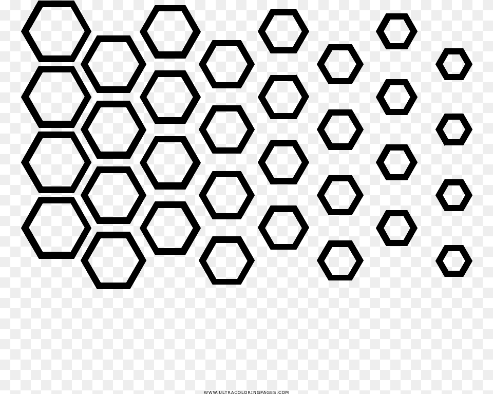 Hexagons Gradient Coloring, Gray Free Transparent Png