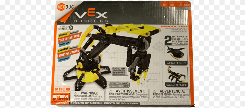Hexbug Vex Robotics Robotic Arm Construction Set Chopper Hexbug Robotic Arm, Robot, Toy, Adult, Male Png Image