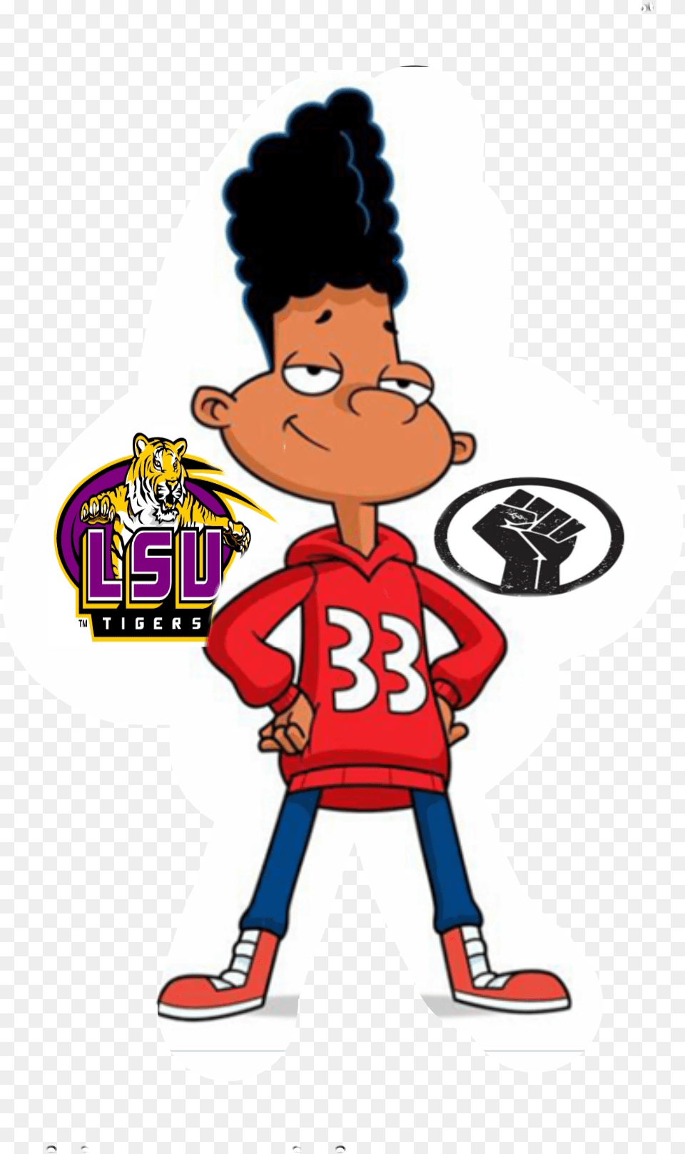 Hey Arnold Lsu Tigers And Black Sticker By Hdrhheh Gerald Johanssen, Person, Face, Head, Cartoon Png
