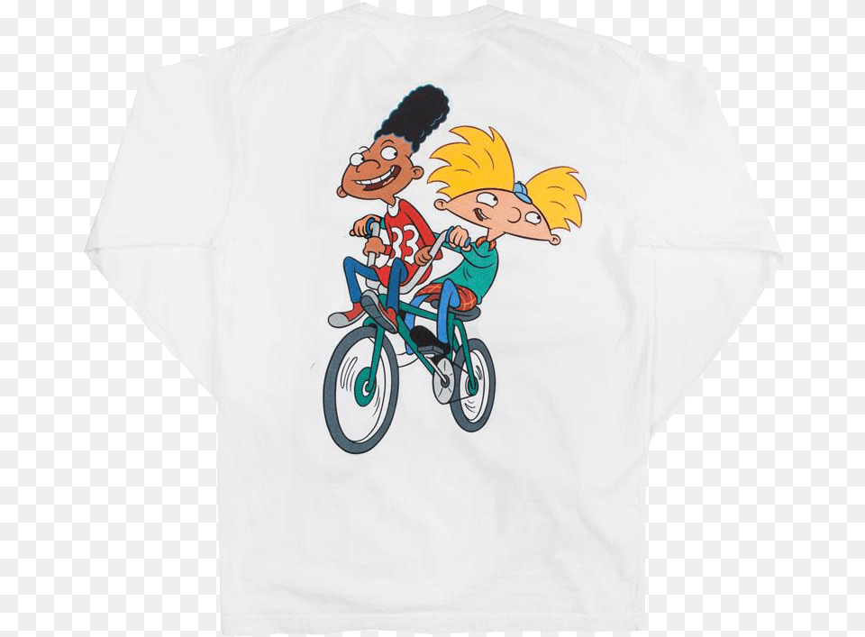 Hey Arnold On A Bike Shirt, Clothing, T-shirt, Bicycle, Vehicle Free Png