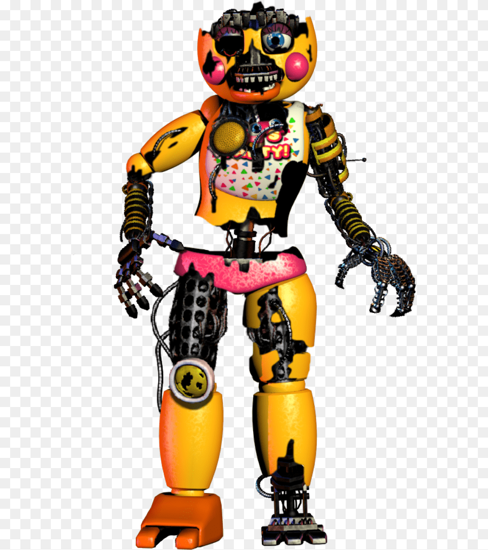 Hey Everyone Midnight Here I Made Scrap Toy Chica Fnaf Scrap Toy Chica, Robot, Adult, Female, Person Png Image