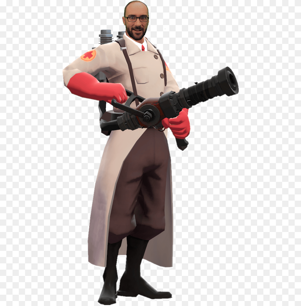 Hey Vsauce Michael Here Are You Ready For Some Spit Team Fortress 2 Medic, Person, Clothing, Coat, Costume Free Png Download