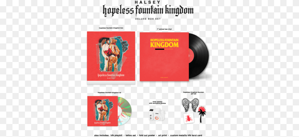 Hfkboxset Hopeless Fountain Kingdom Halsey Vinyl, Advertisement, Poster, Adult, Male Free Transparent Png