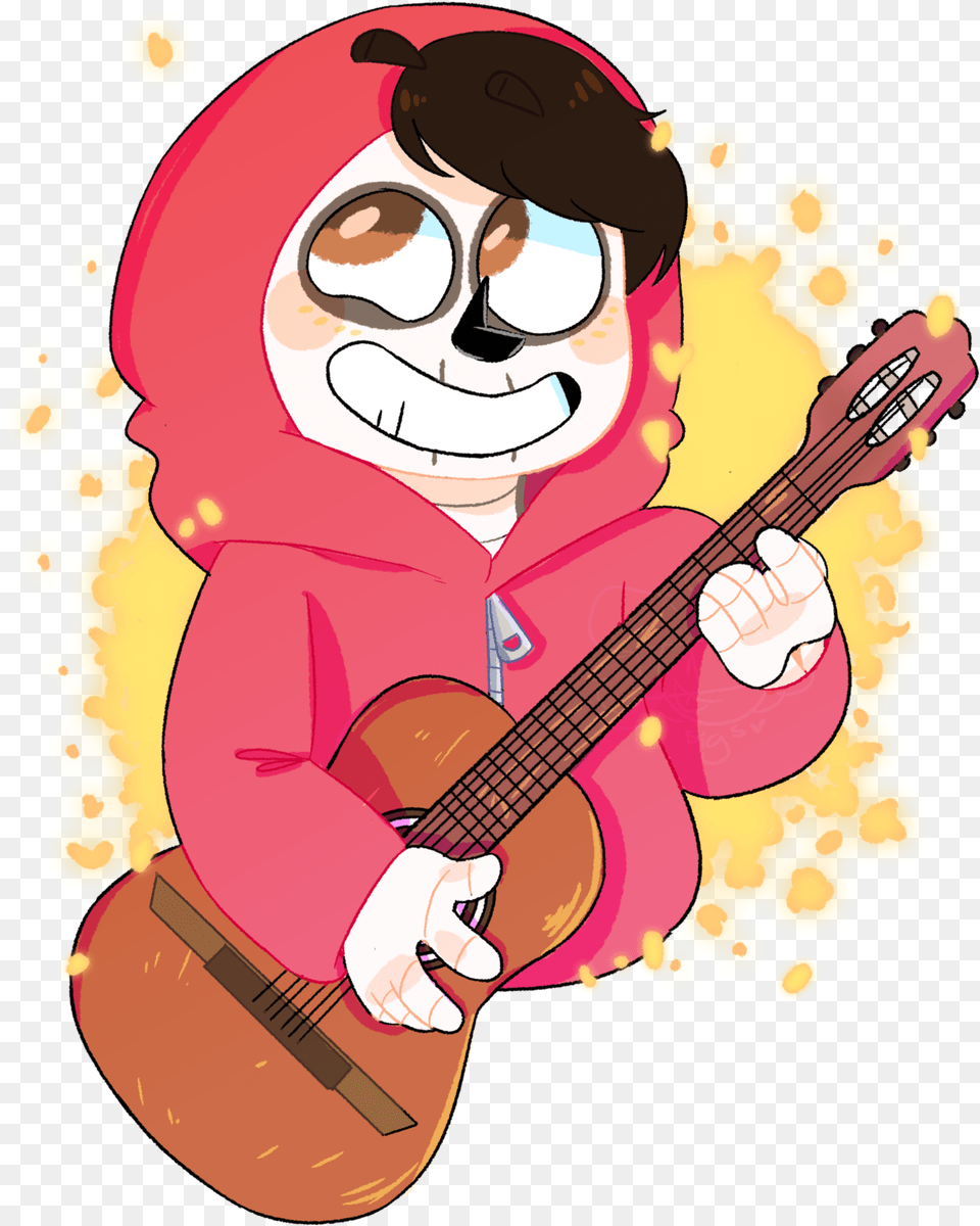 Hi Coco Is My Favorite Disney Movie Thanks Illustration, Person, Guitar, Musical Instrument, Face Free Png