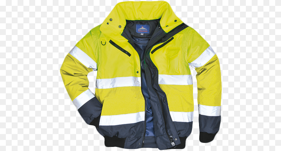 Hi Vis Bomber Jacket C465 Portwest, Clothing, Coat, Raincoat Free Png