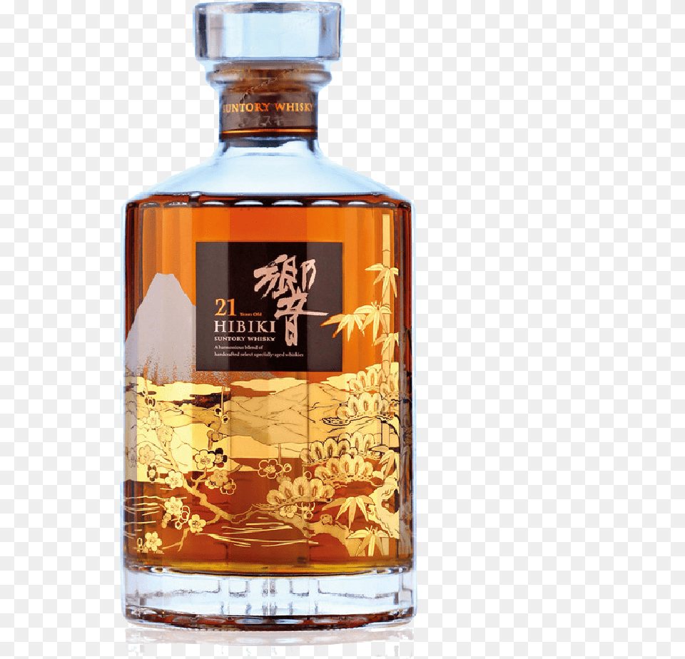 Hibiki 21 Years Limited Edition Mount Fuji Hibiki 21 Year Old Whisky, Alcohol, Beverage, Liquor, Bottle Free Transparent Png
