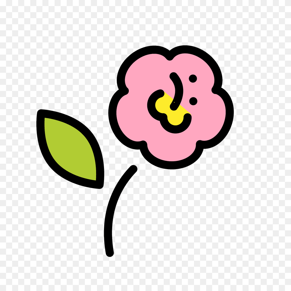Hibiscus Emoji Clipart, Flower, Plant, Cartoon Png Image