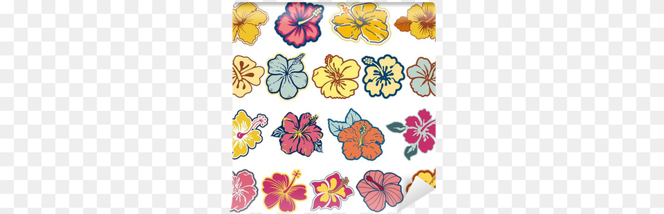 Hibiscus Flowers Vector Icon Set Wall Mural U2022 Pixers We Live To Change Decorative, Flower, Plant, Pattern Free Transparent Png