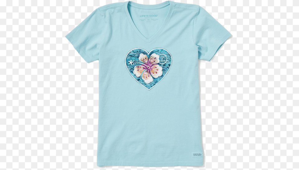 Hibiscus Heart Crusher Vee Life Is Good Official Site Womens Life Is Good Shirts, Clothing, T-shirt, Shirt Free Transparent Png
