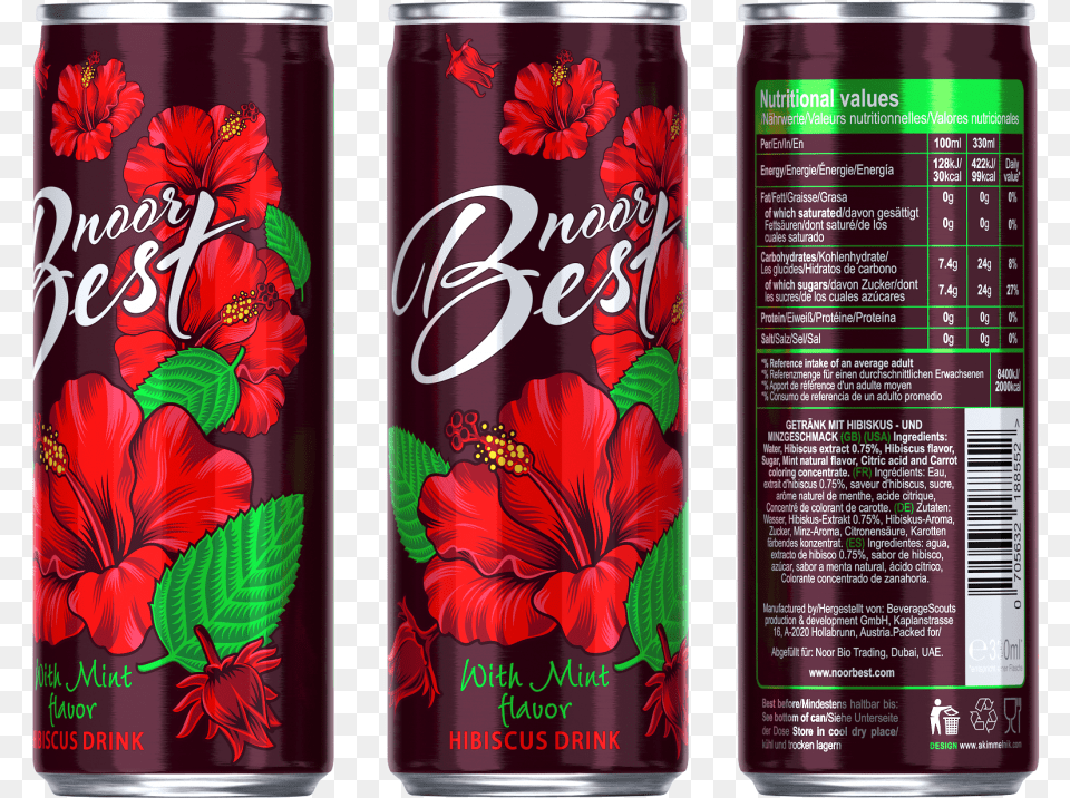 Hibiscus Mint Karkade Drink, Can, Tin, Beverage, Soda Png