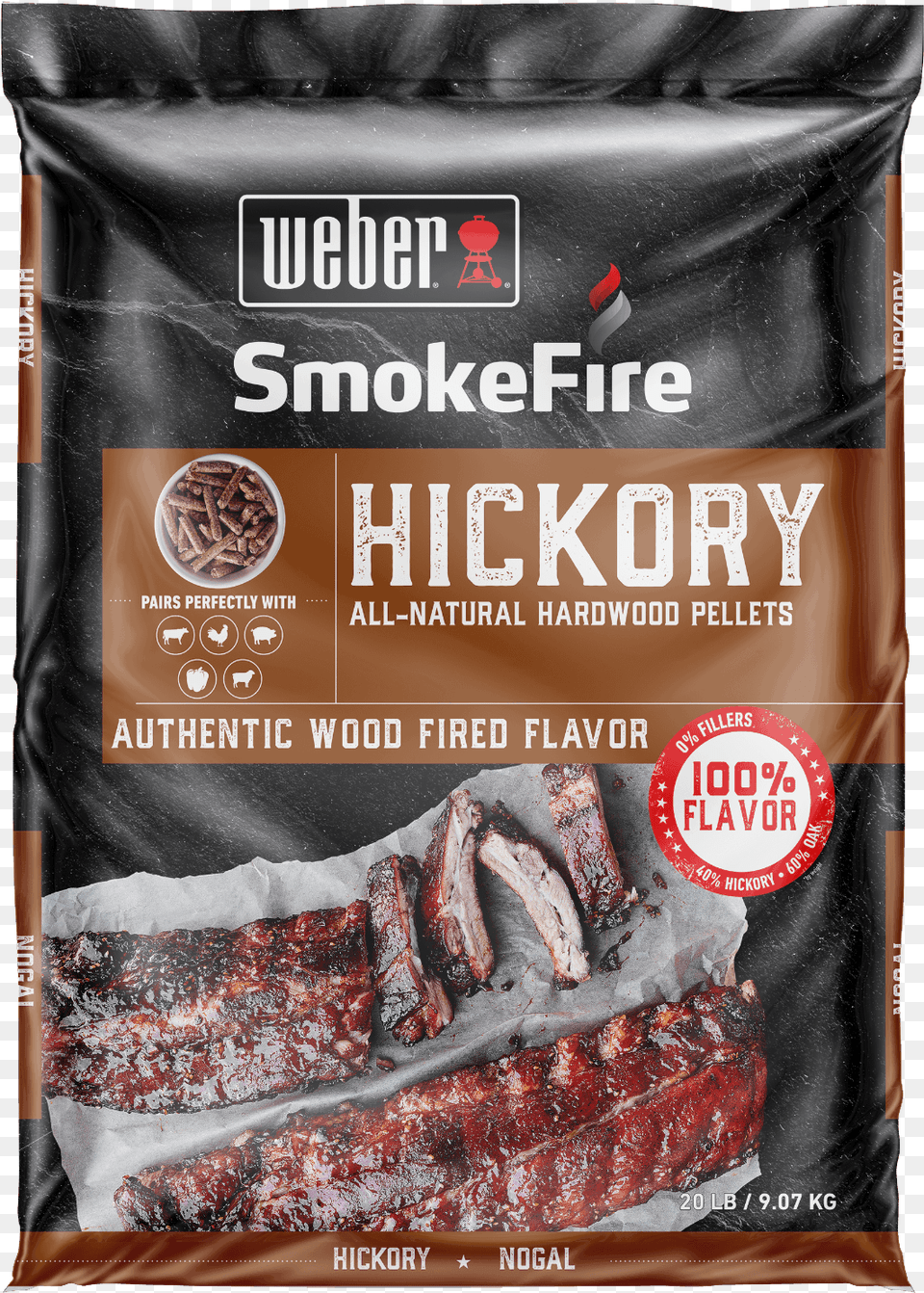 Hickory All Natural Hardwood Pellets View Weber Smokefire Pellet, Meat, Food, Pork, Transportation Png