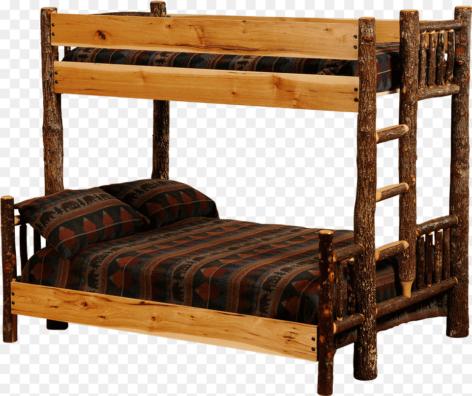 Hickory Bunk Bed Rustic Double Bunk Beds, Bunk Bed, Furniture, Wood Png Image