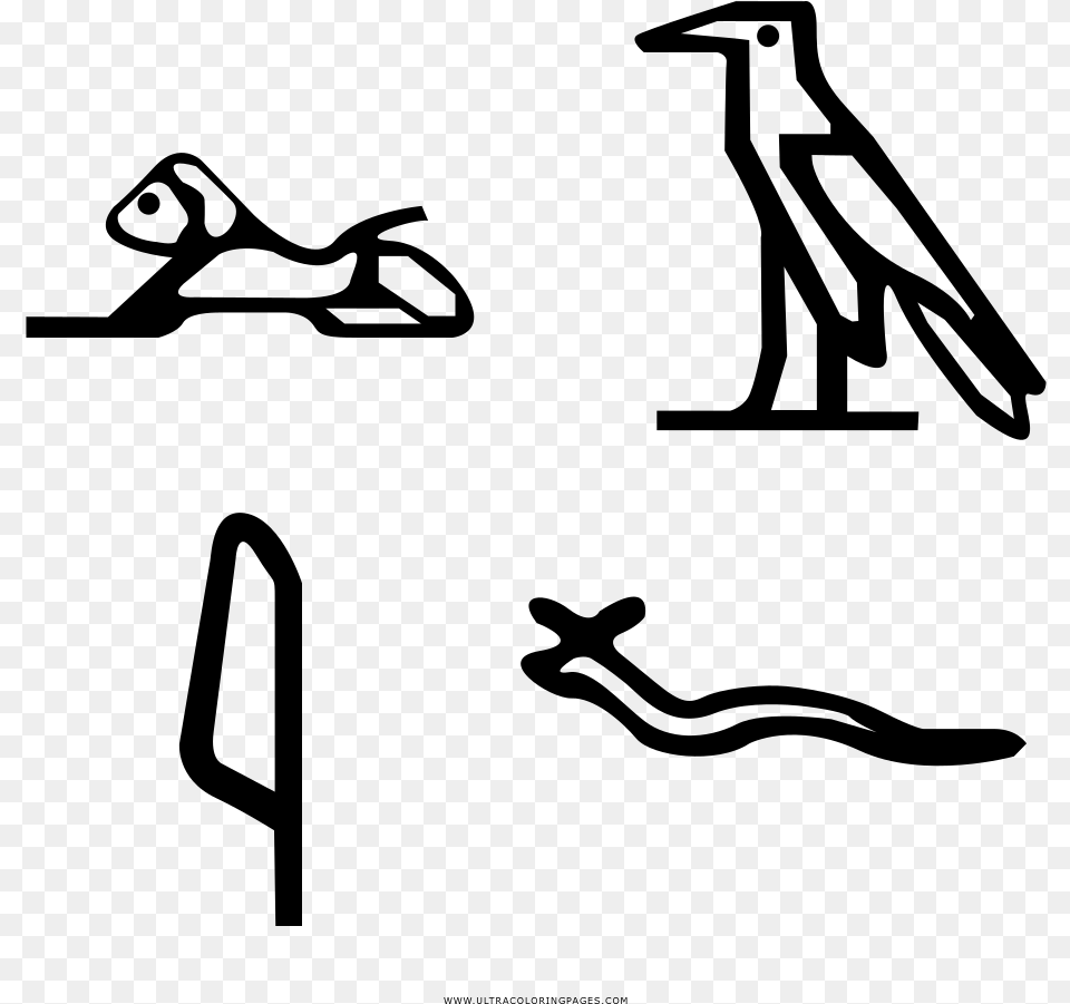 Hieroglyphics Coloring, Gray Free Png Download