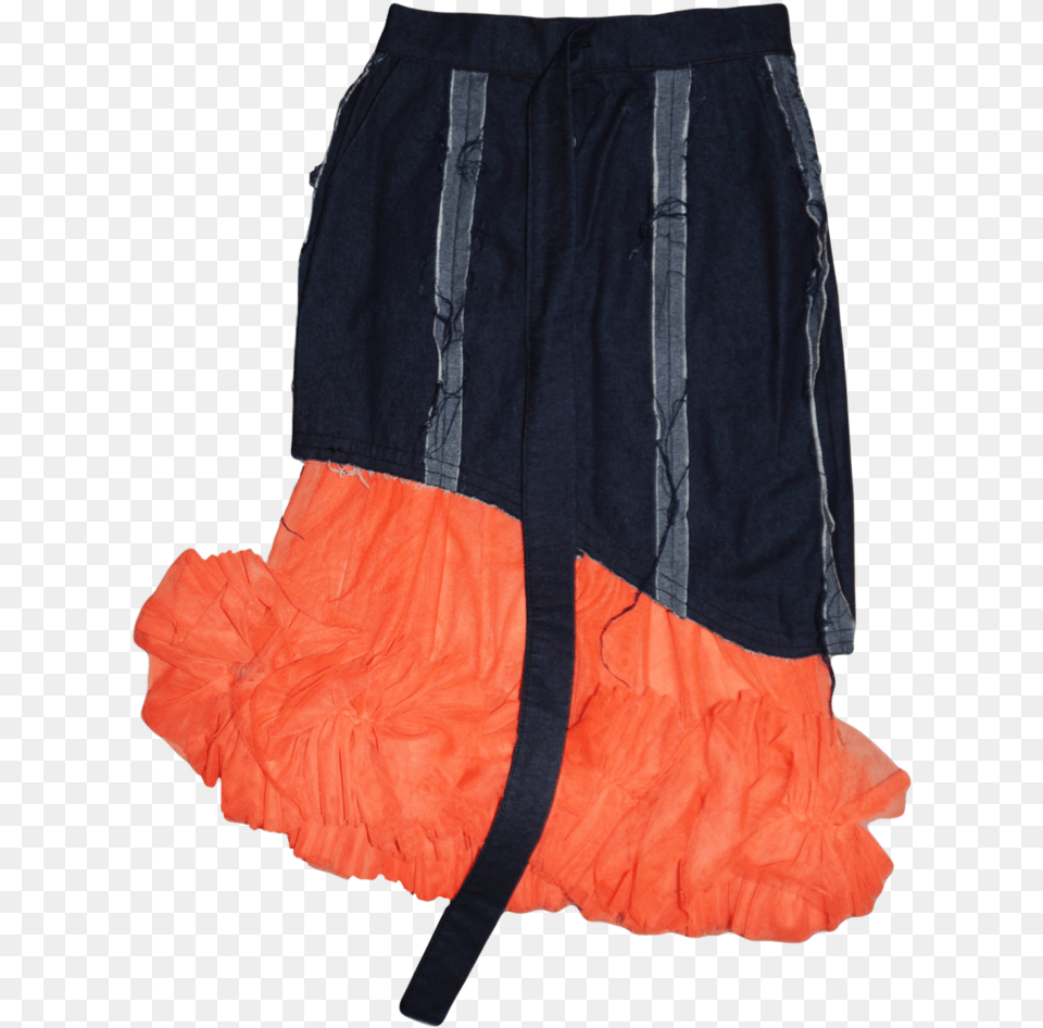 Higad Reverse Denim And Tulle Skirt Miniskirt, Clothing, Shorts Png Image
