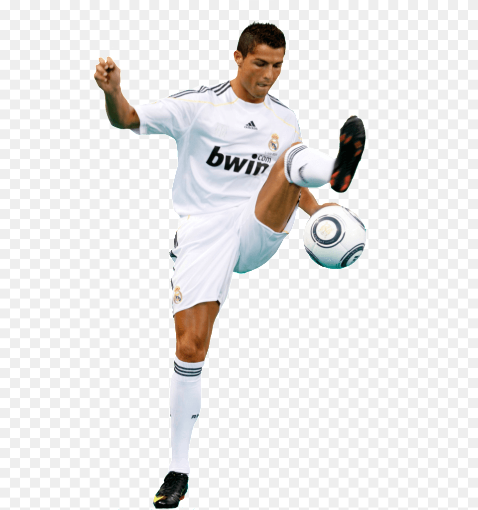 High Ball Ronaldo C Ronaldo In Real Madrid, Adult, Soccer Ball, Soccer, Person Png Image