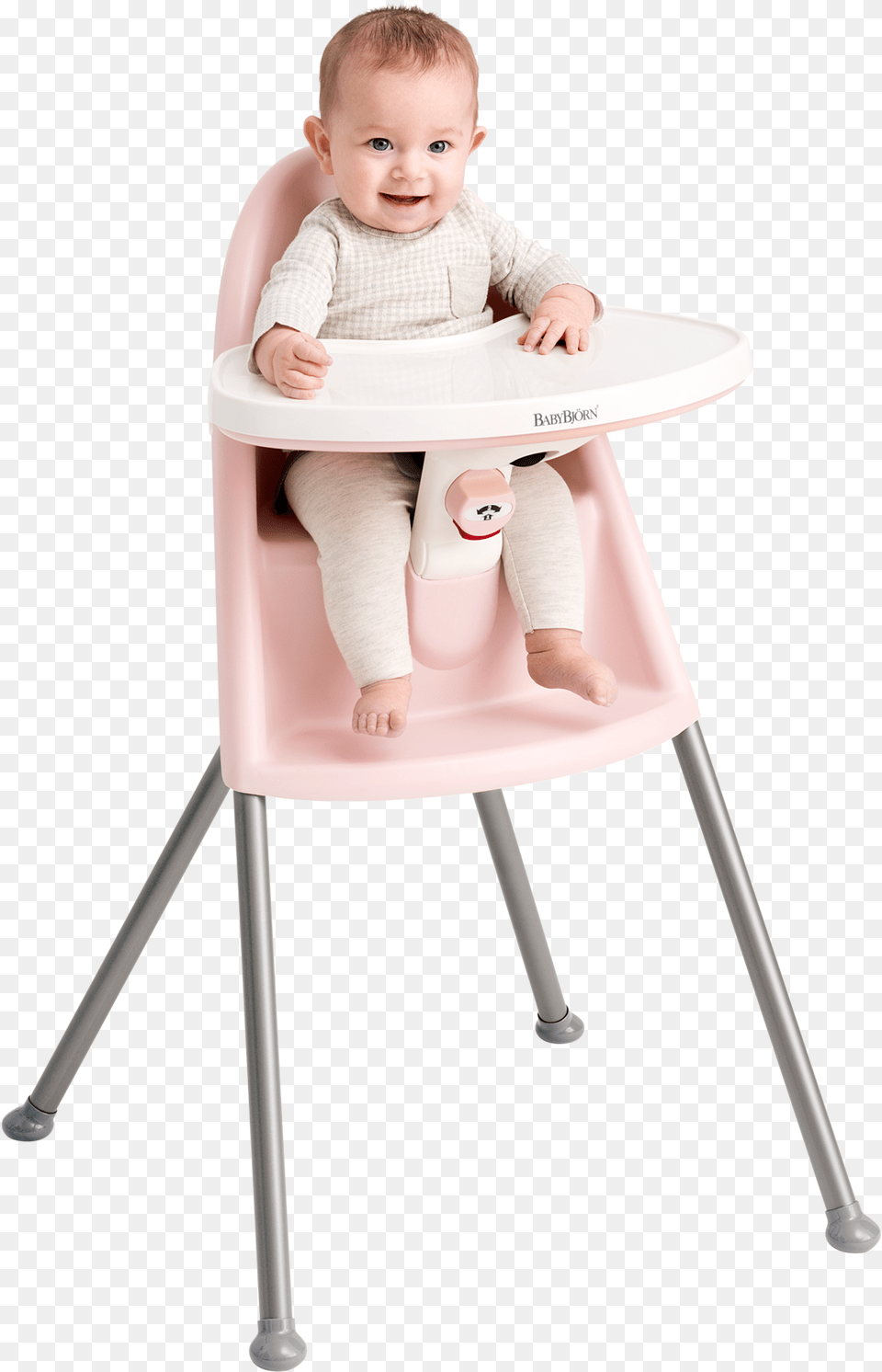High Chair In Pink Grey Baby High Chair, Furniture, Person, Highchair Free Transparent Png