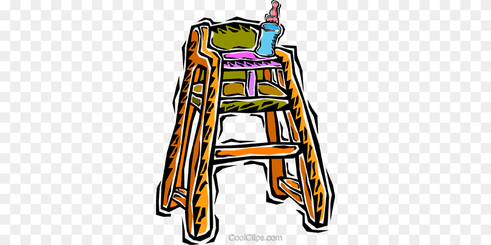 High Chair Royalty Vector Clip Art Illustration, Furniture, Outdoors, Person Free Transparent Png