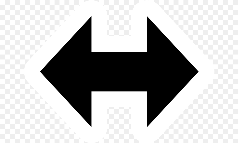 High Contrast Object Flip Horizontal Left Right Arrow Symbol, Sign, Road Sign Free Png Download