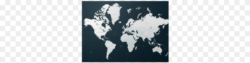 High Detail Political World Map On A Dark Background World Map, Chart, Plot, Atlas, Diagram Free Png