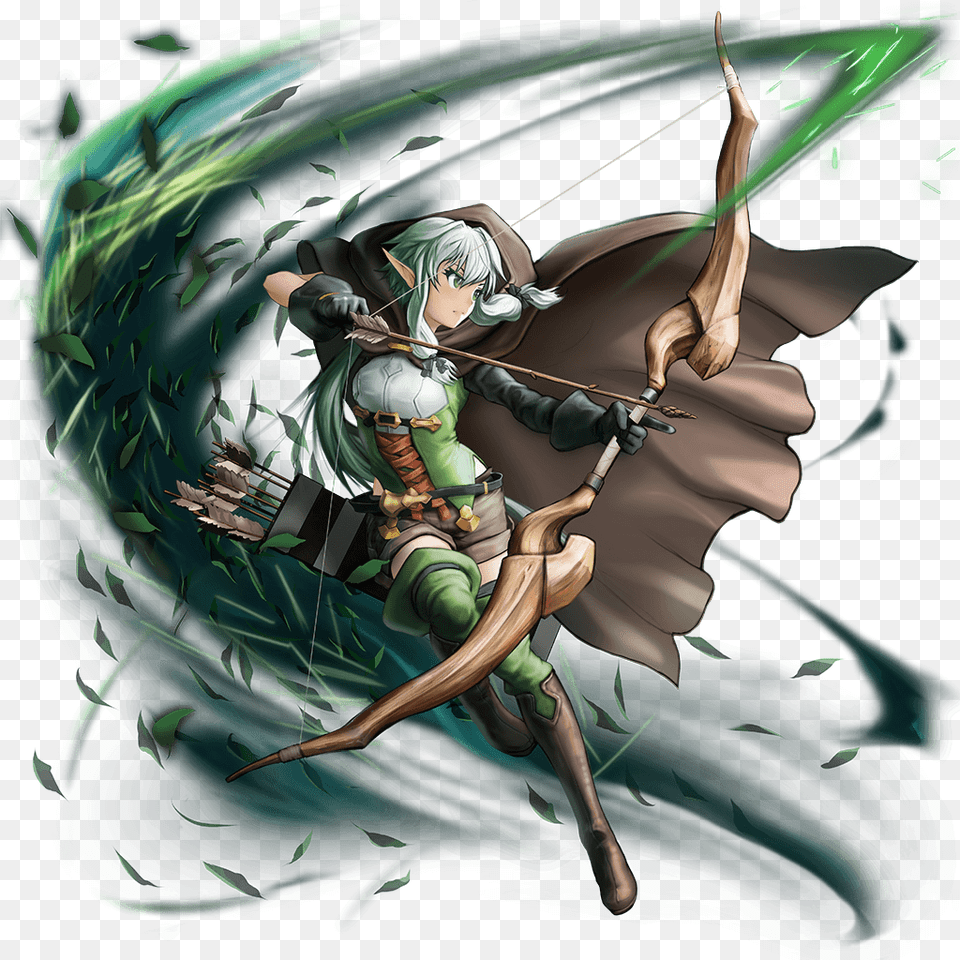 High Elf Archer Full Art Grand Summoners Goblin Slayer, Weapon, Archery, Bow, Sport Free Png Download