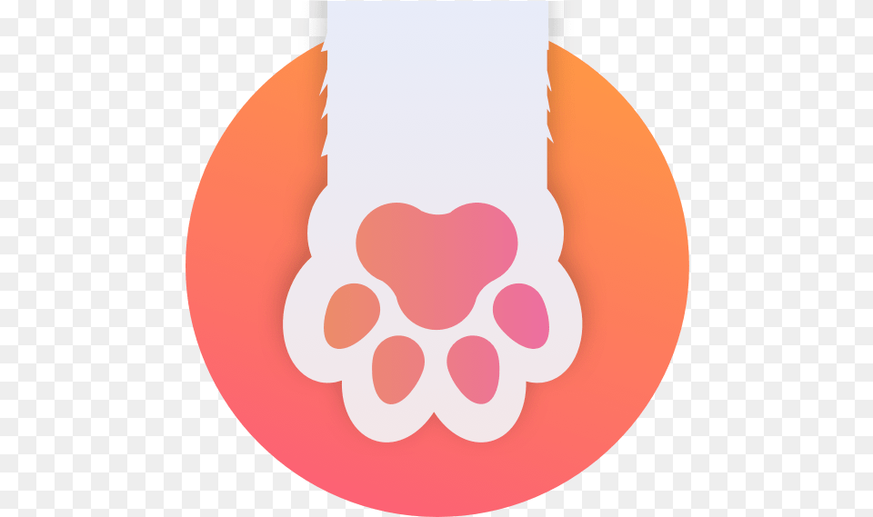 High Five Webgradients Orange Cat Paw Sketch Self Branded Circle, Sticker, Disk Free Png Download