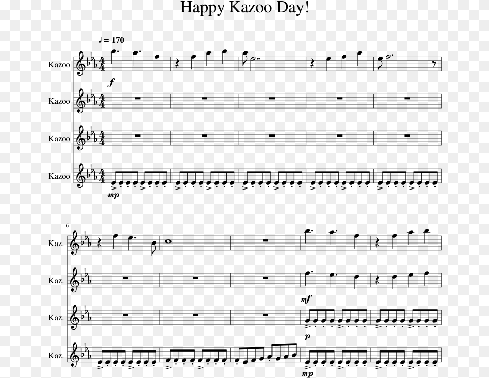 High Flying Original Composition Happy Kazoo Day Sheet Nostalgia Clarinet, Gray Free Png Download