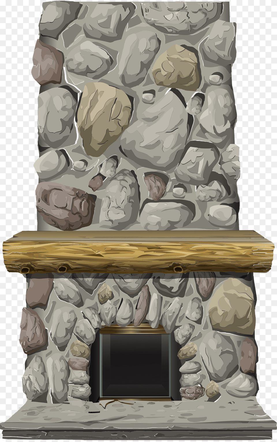 High Grey Fireplace Clipart, Architecture, Building, Indoors, Wall Free Png Download