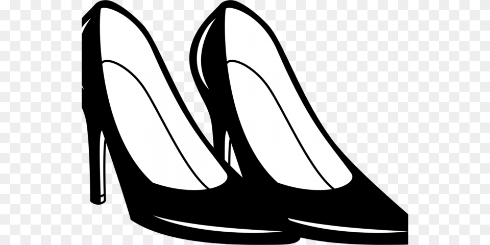 High Heel Clipart Black And White Shoes Clipart Black And White, Clothing, Footwear, High Heel, Shoe Free Png Download