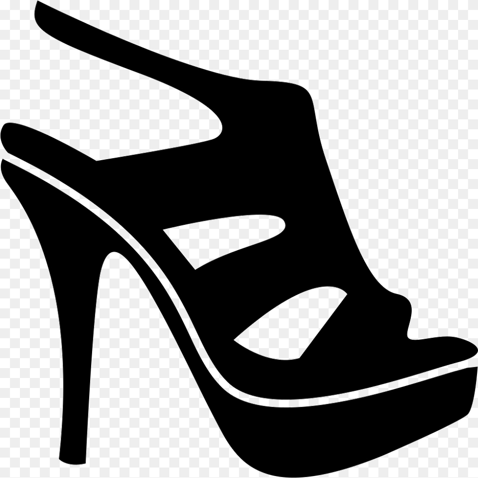 High Heel Sandals Clipart Black And White, Clothing, Footwear, High Heel, Shoe Png