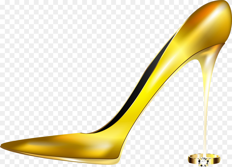 High Heeled Footwear Shoe Gold, Clothing, High Heel Png Image