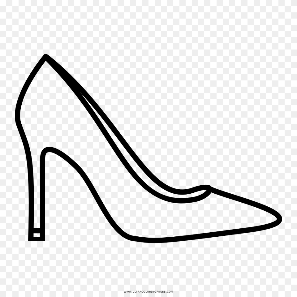 High Heeled Shoe Drawing Coloring Book Clip Art, Gray Png Image