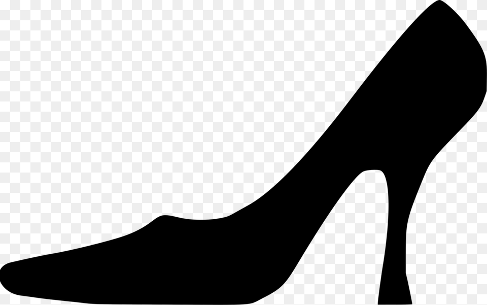 High Heeled Shoe Silhouette Logo, Gray Free Transparent Png