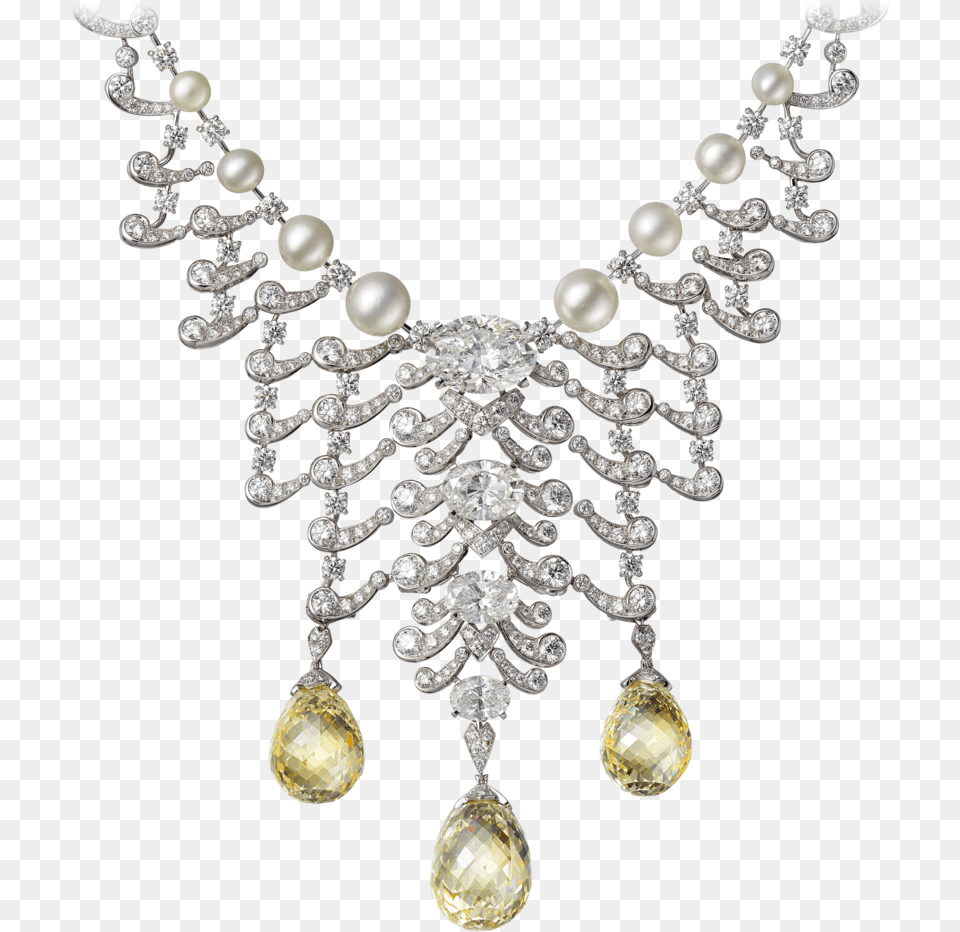 High Jewellery Necklace Platinum Yellow Diamonds Cartier High Jewelry Yellow Diamond Necklace, Accessories, Gemstone Png Image