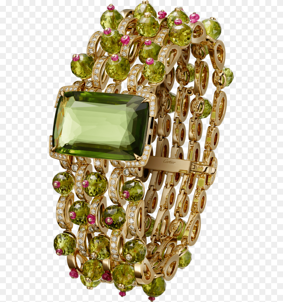 High Jewelry Braceletyellow Gold Peridots Rubies Engagement Ring, Accessories, Treasure, Gemstone, Chandelier Free Png Download
