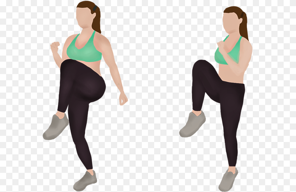 High Knees Running, Adult, Woman, Female, Person Free Transparent Png