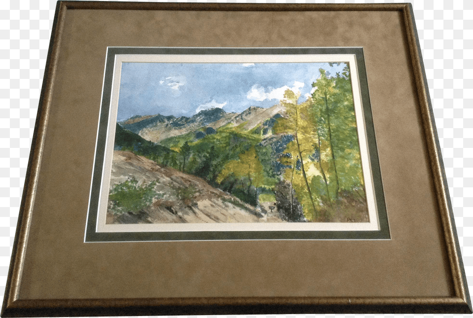 High Mountain Valley With Aspens Changing And Blue Picture Frame, Art, Painting, Photo Frame Png Image