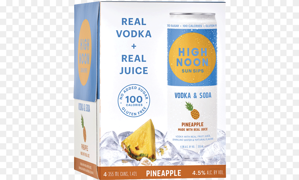 High Noon Sun Sips Pineapple High Noon Vodka Soda, Advertisement, Food, Fruit, Plant Free Transparent Png