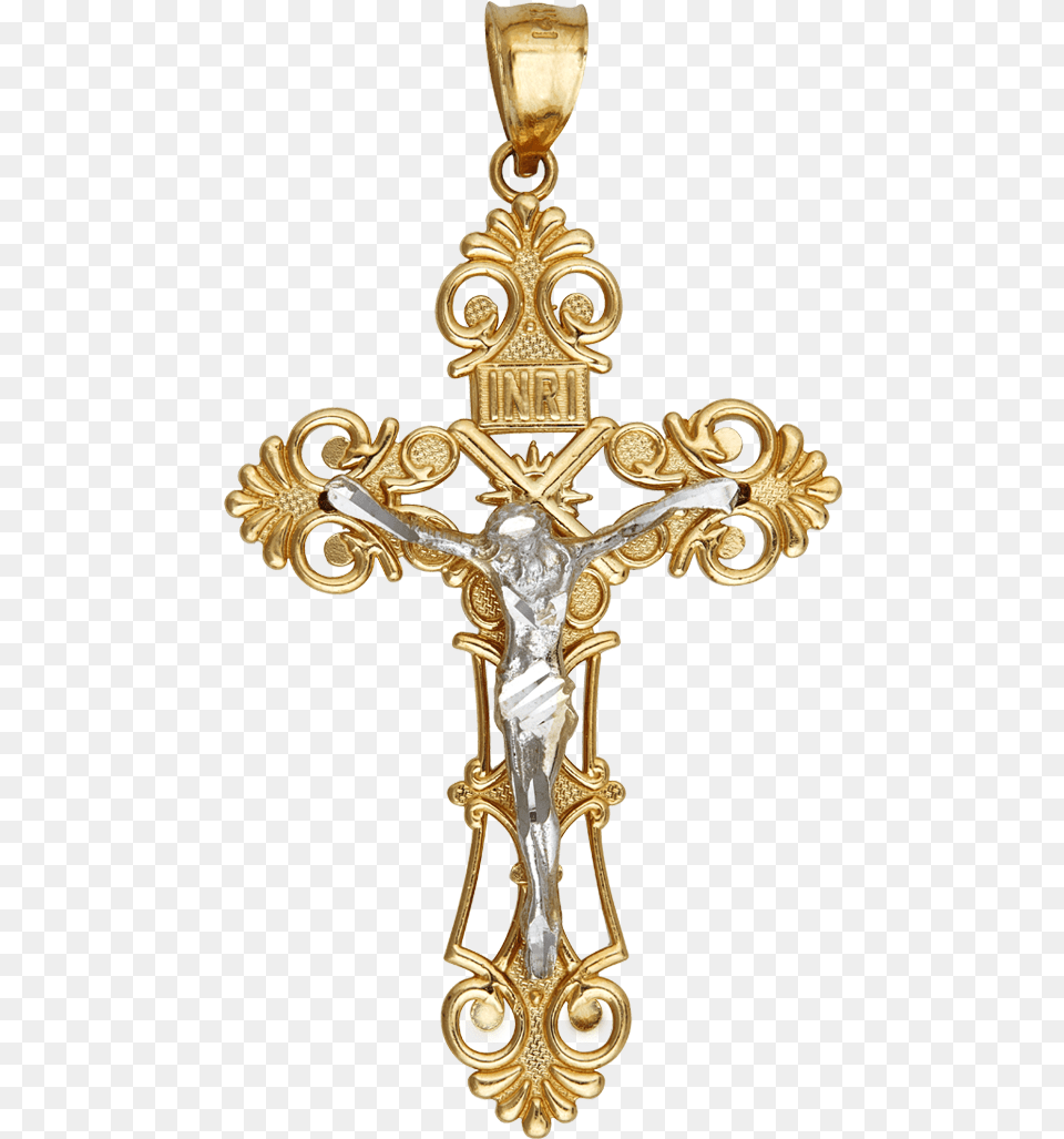 High Quality Crucifix Gold Cross Pendant Hd, Symbol Free Png Download