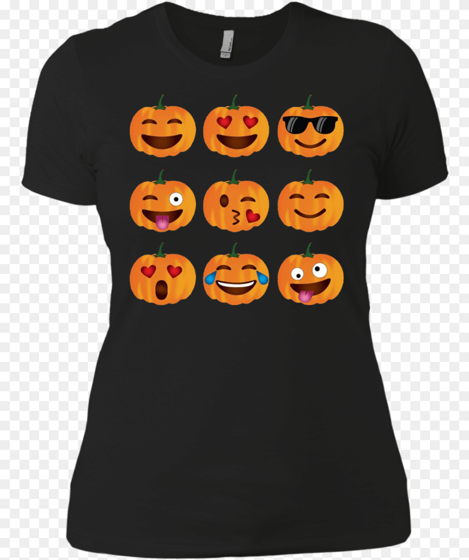 High Quality Pumpkin Emoji Halloween Costume Ladies Shirt, Clothing, T-shirt, Adult, Person Png