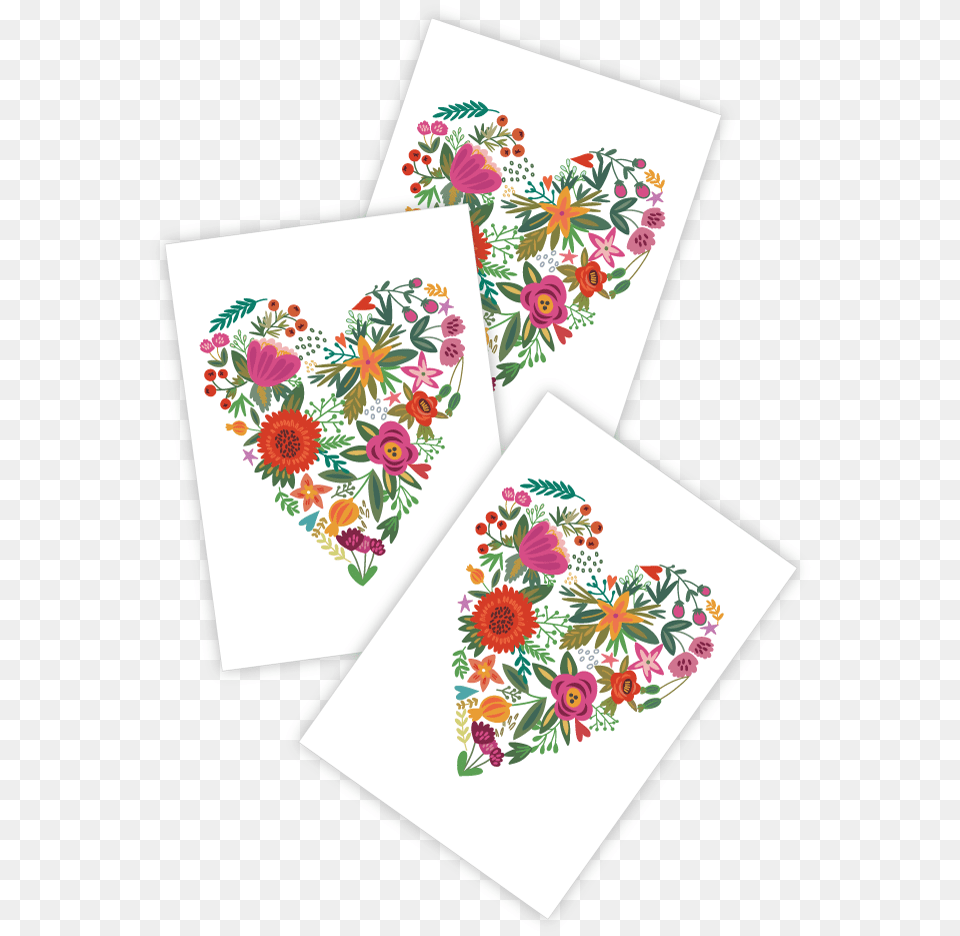 High Quality Temporary Tattoos Fower Heart With Heart Origami Paper, Art, Floral Design, Graphics, Pattern Png Image