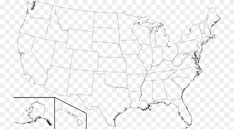 High Resolution Blank United States High Resolution Printable Us Map, Gray Png Image