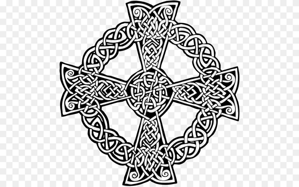 High Resolution Celtic Cross, Gray Png