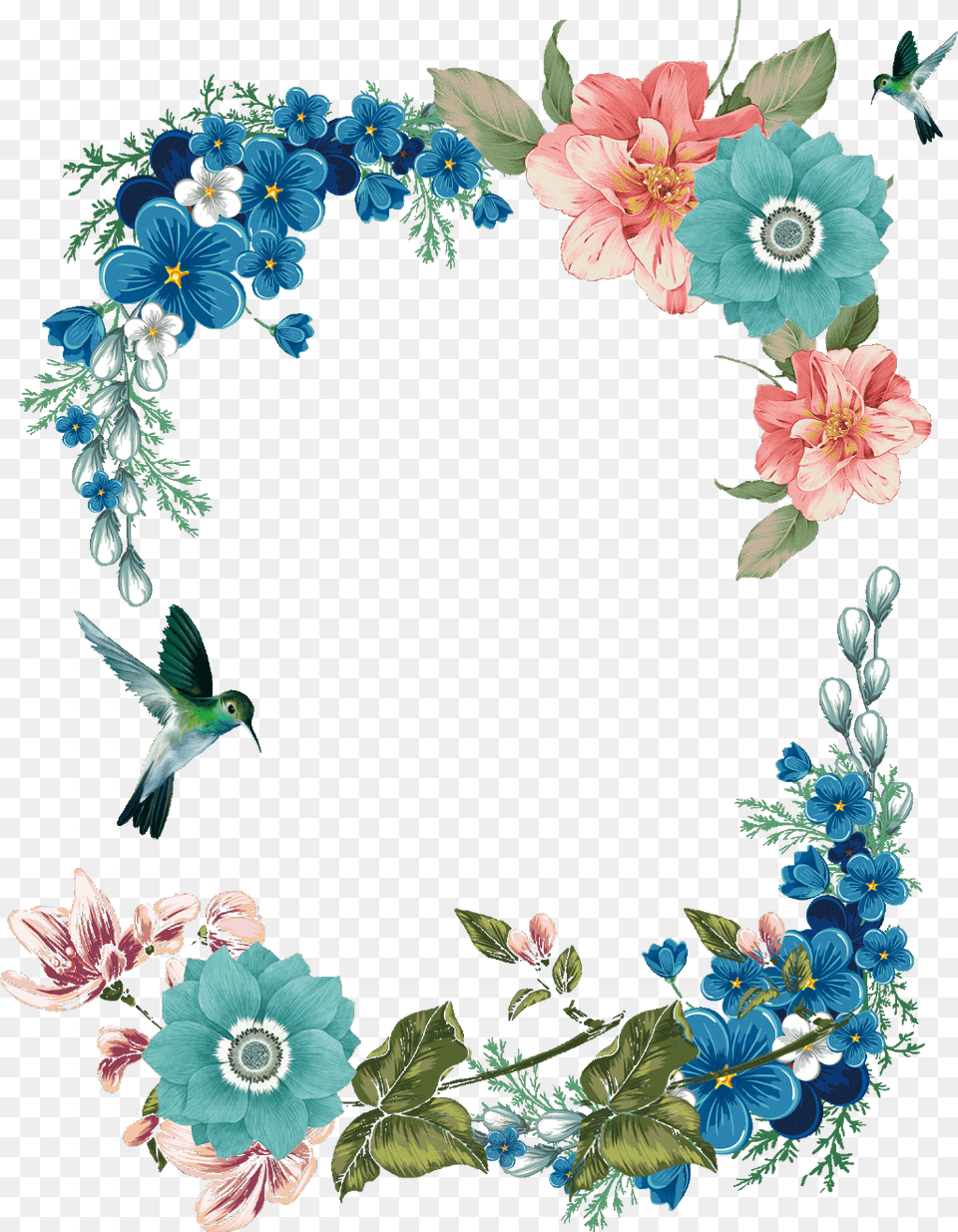 High Resolution Flower Border, Animal, Bird, Pattern, Art Free Png