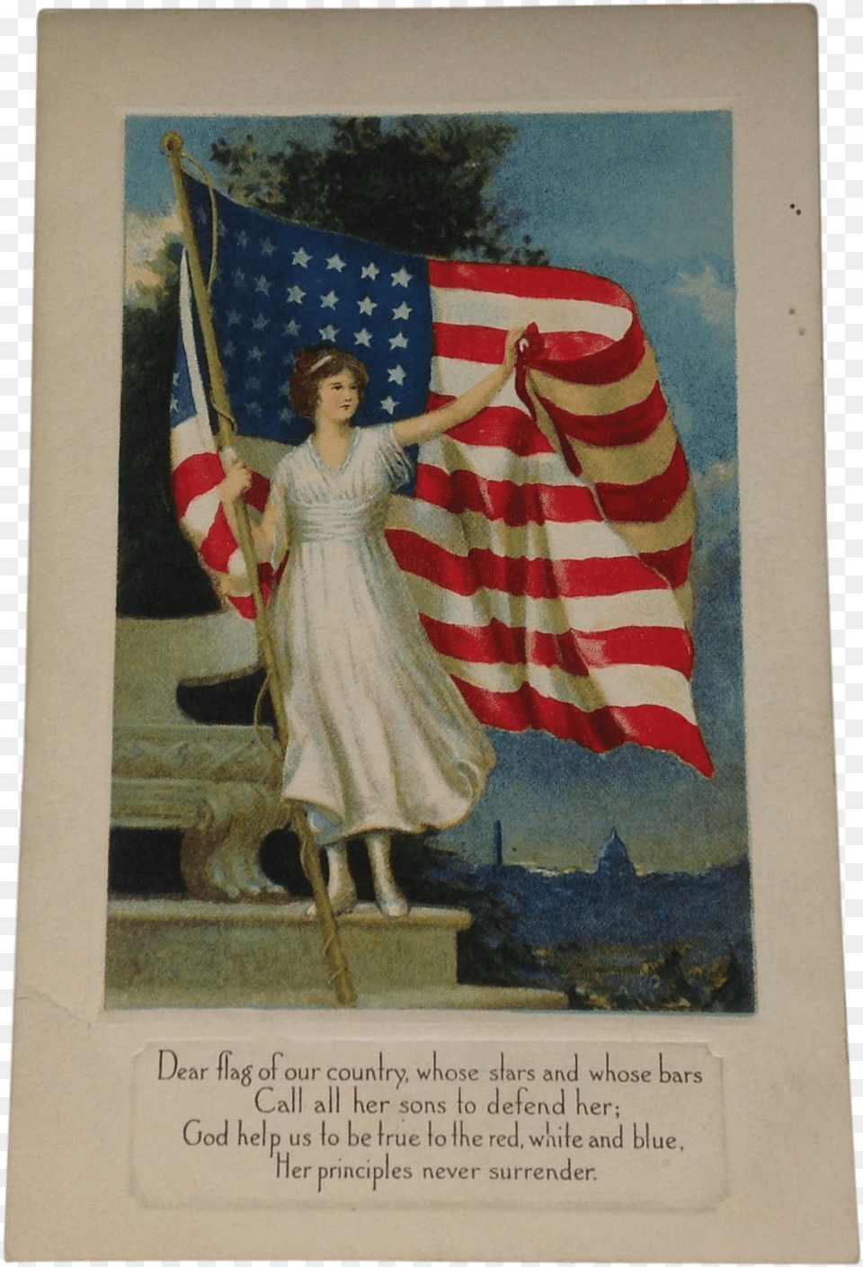 High Resolution Vintage Patriotic Cards, Flag, American Flag, Wedding, Person Png Image